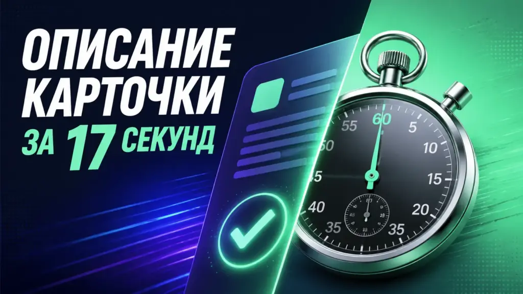 Обложка: документ и секундомер — иллюстрация теста генерации описания карточки нейросетью