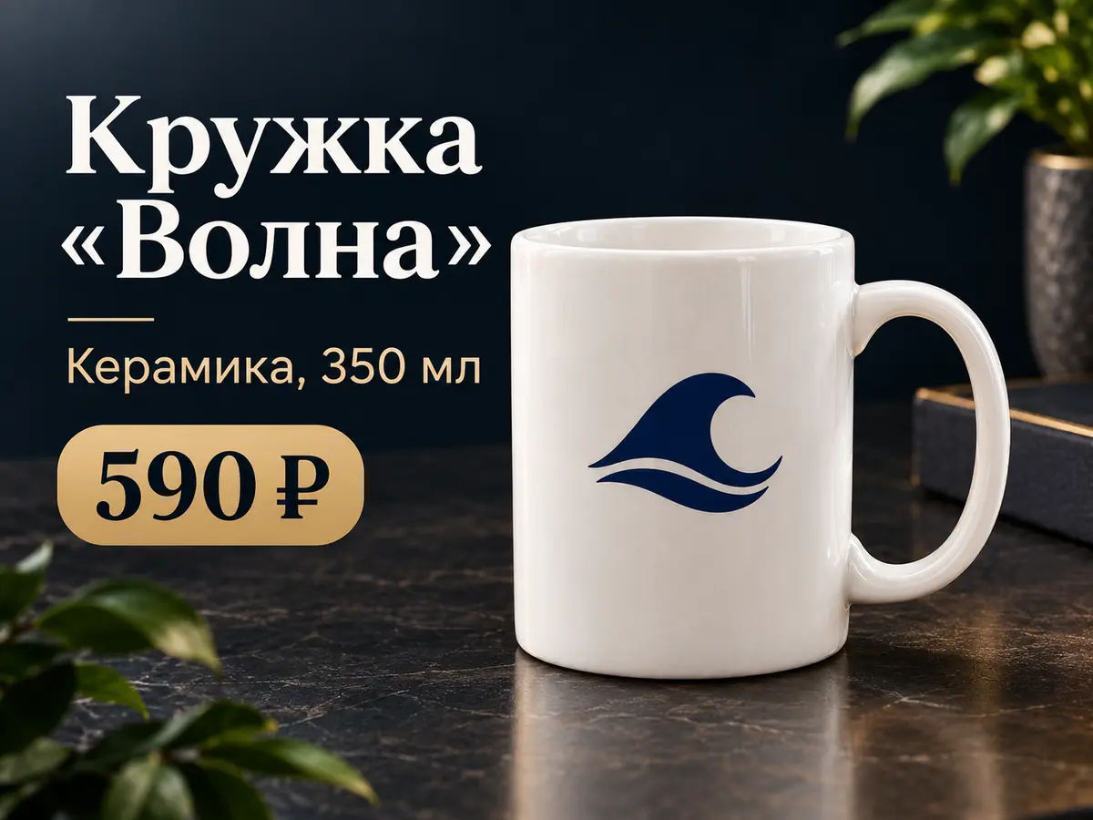 Обложка объявления Авито с фото кружки, названием и ценой